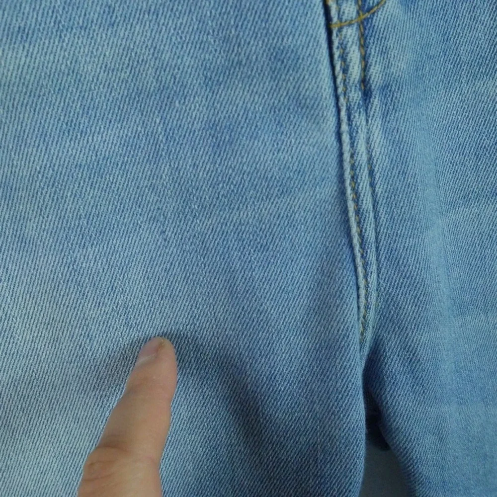 Kith Monroe Denim Pant Mens 34 Light Wash Blue Distressed Ripped Button Fly